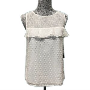 BB Dakota Sleeveless Ruffle Blouse | White | Size Small | NWT